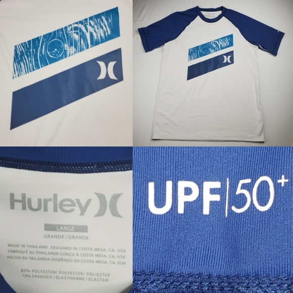 Hurley Other - L HURLEY SPF RASHGUARD BLUE SWIM SHIRT MEN'S LARGE